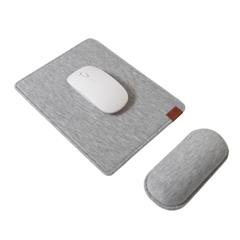 SenseAGE Detachable Ergonomic Mouse Pad with Wrist Rest Support, Adjustable Placement for Pain Relief, Non-Slip Base, for Computer & Laptop, Office Desk Accessories, 9.7 x 7.3 in (Light Grey) - Image 1